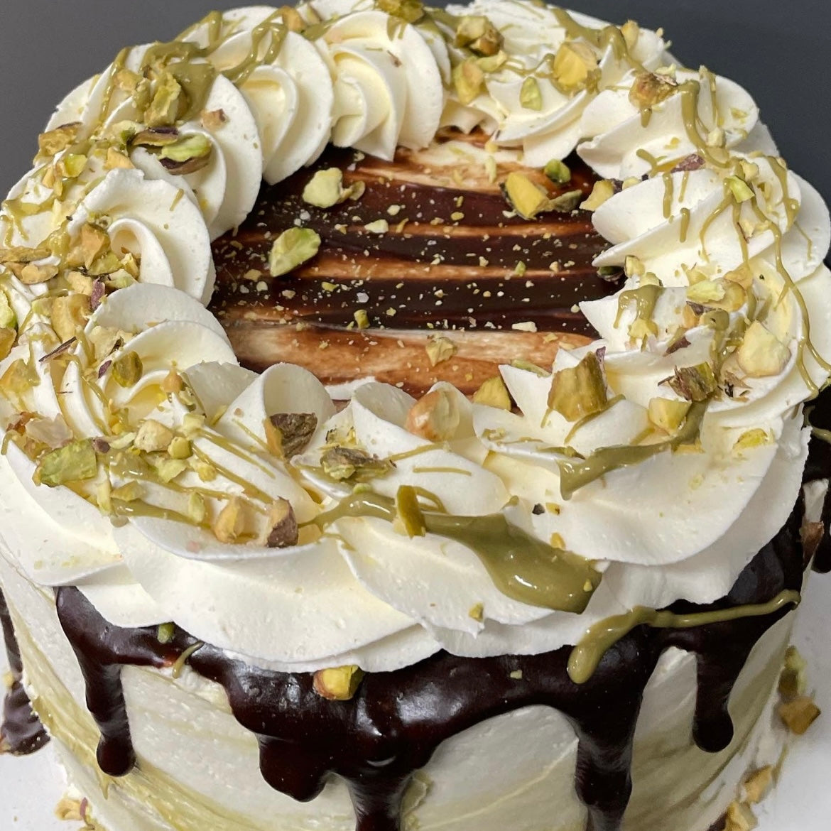 Dark Chocolate Pistachio Cake